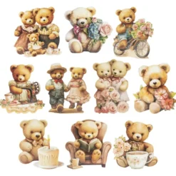 3-D Motive, Teddybären-Grüße, 6,5-9cm, 10 Motive