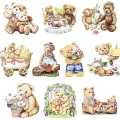 3-D Motive, Teddymotive, Gold-Gravur, 5,5-8cm, 10 Motive