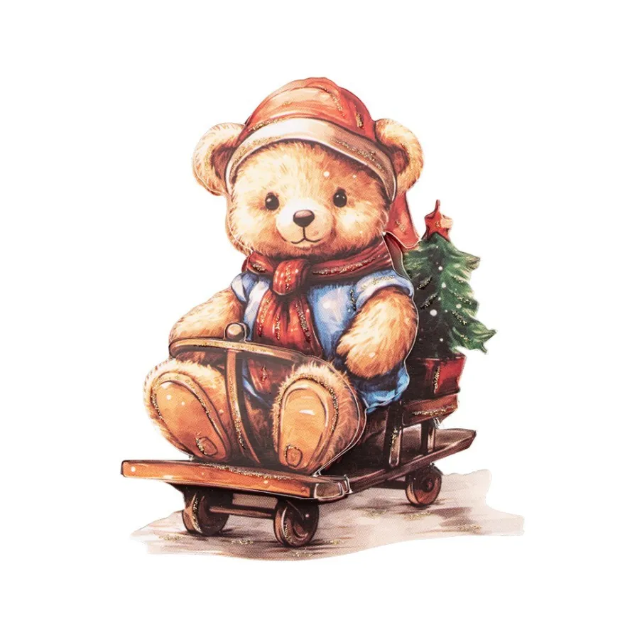 3-D Motive, Teddys im Winter, 6,5-8,5cm, 10 Motive