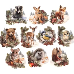 3-D Motive, Tiere im Winter, 7,5-10cm, 10 Motive