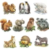 3-D Motive, Tiermotive, 8cm x 8cm, 10 Motive