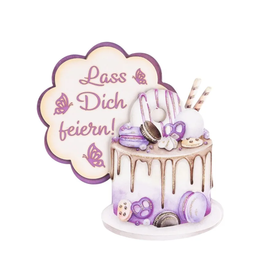 3-D Motive, Torten und Glückwünsche, 6-10,5cm, 10 Motive