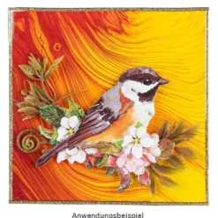 3-D Motive, Vögel auf Zweigen, 6-10,5cm, 10 Motive