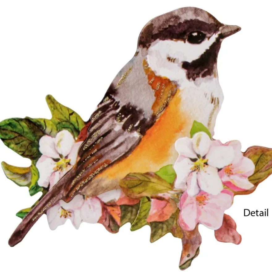 3-D Motive, Vögel auf Zweigen, 6-10,5cm, 10 Motive