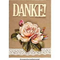 3-D Motive, Vintage-Rosen, 7-9,5cm, 10 Motive