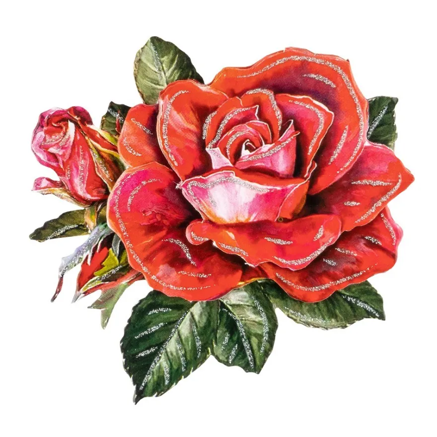 3-D Motive, Vintage-Rosen, 7-9,5cm, 10 Motive