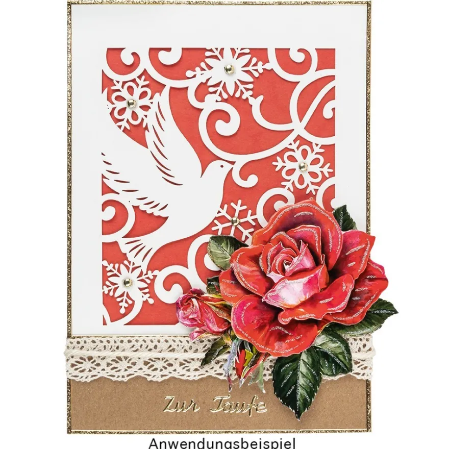 3-D Motive, Vintage-Rosen, 7-9,5cm, 10 Motive