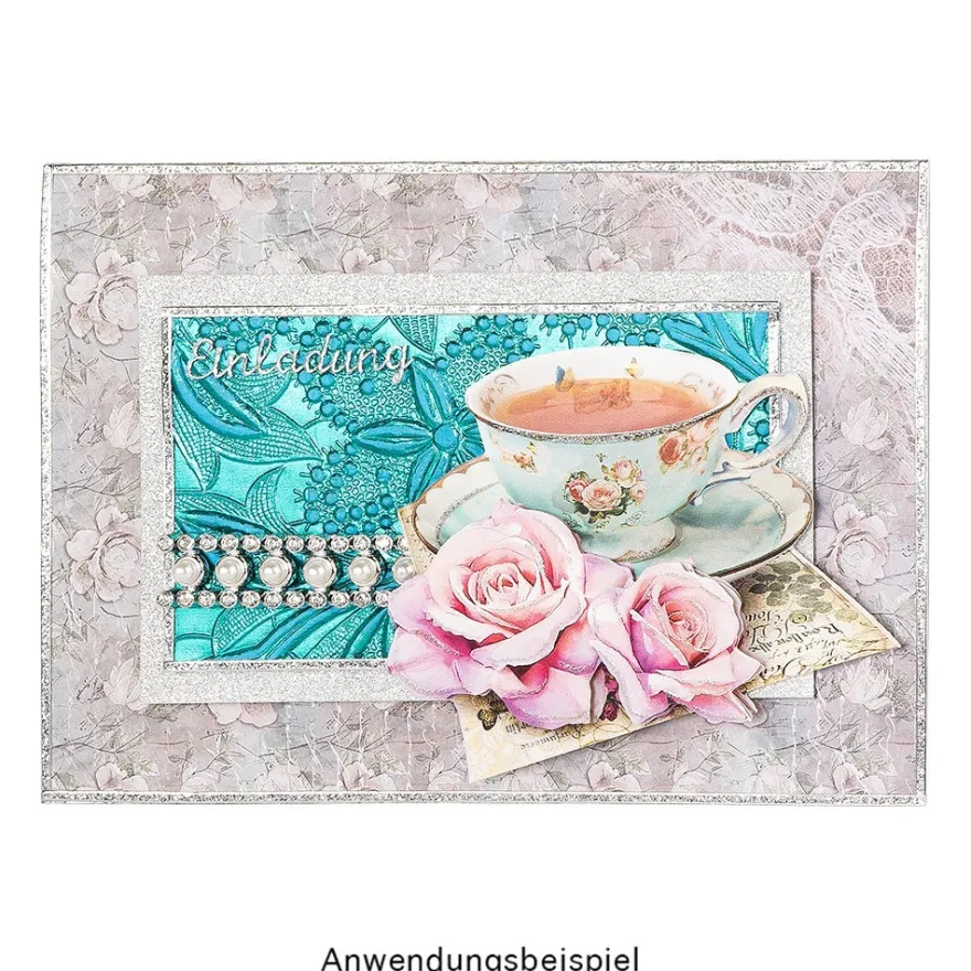 3-D Motive, Vintage-Rosengrüße, 7-10,5cm, 10 Motive