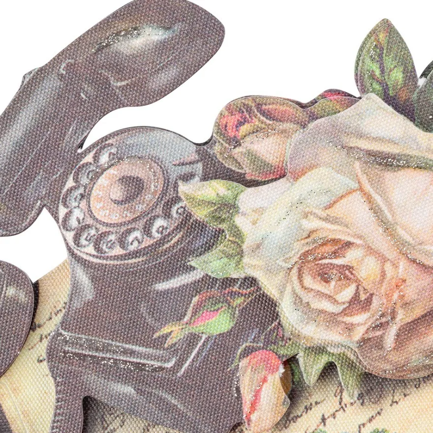 3-D Motive, Vintage-Rosengrüße, mit Perlmutt-Leinenstruktur, 7-10,5cm, 10 Motive