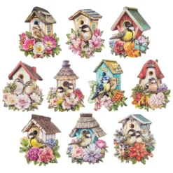 3-D Motive, Vogelhäuschen, 7,5-10,5cm, 10 Motive