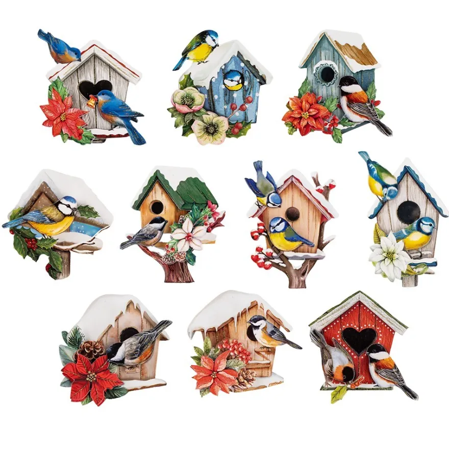 3-D Motive, Vogelhäuschen im Winter, 10 Motive