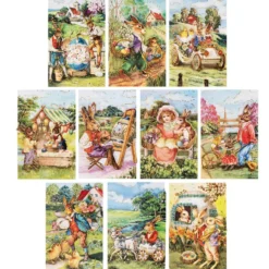3-D Motive, vorgestanzt, Ostergemälde 2, 10er Set
