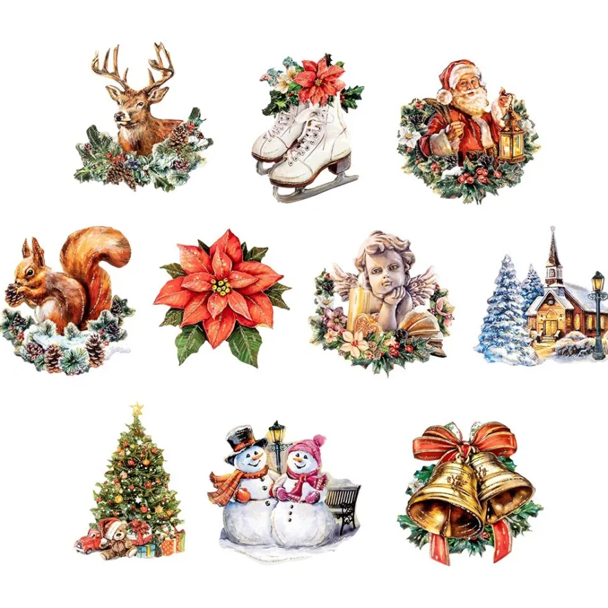3-D Motive, Weihnachten nostalgisch, 6-11cm, 10 Motive