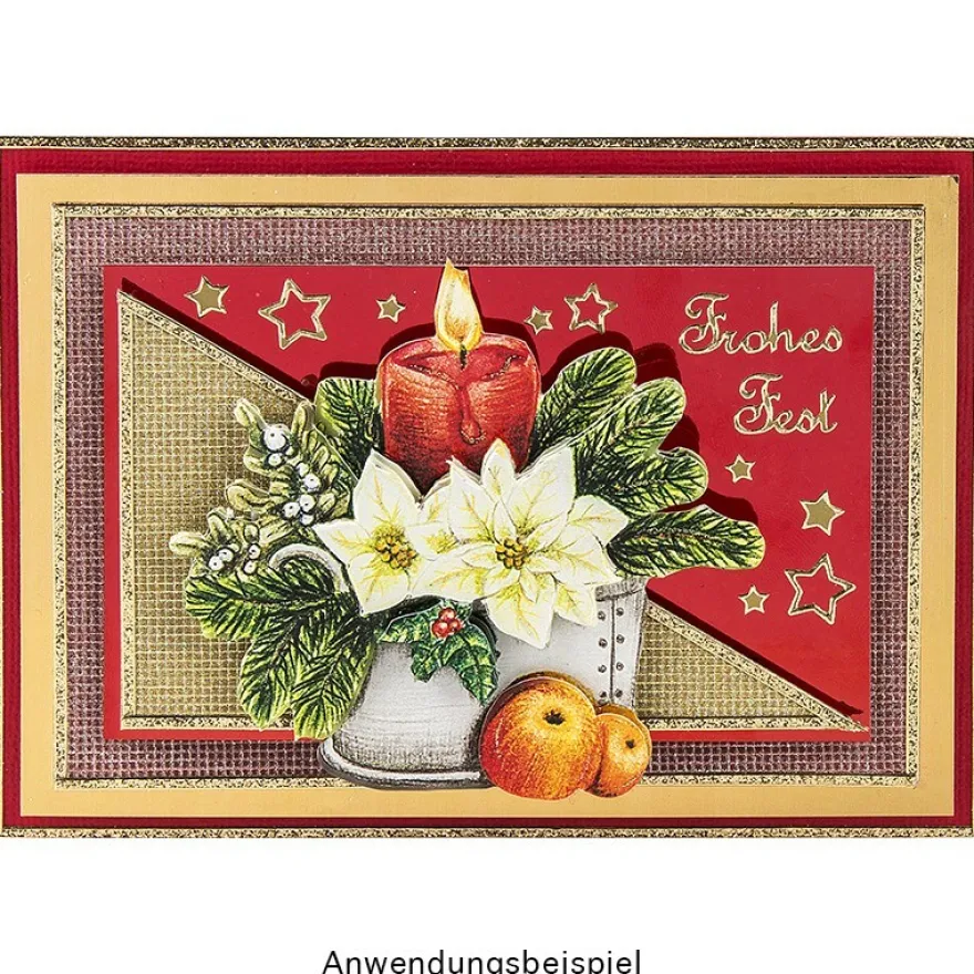 3-D Motive, Weihnachtliche Floristik, 7-9,5cm, 10 Motive