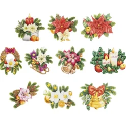 3-D Motive, Weihnachtliche Floristik, 7-9,5cm, 10 Motive