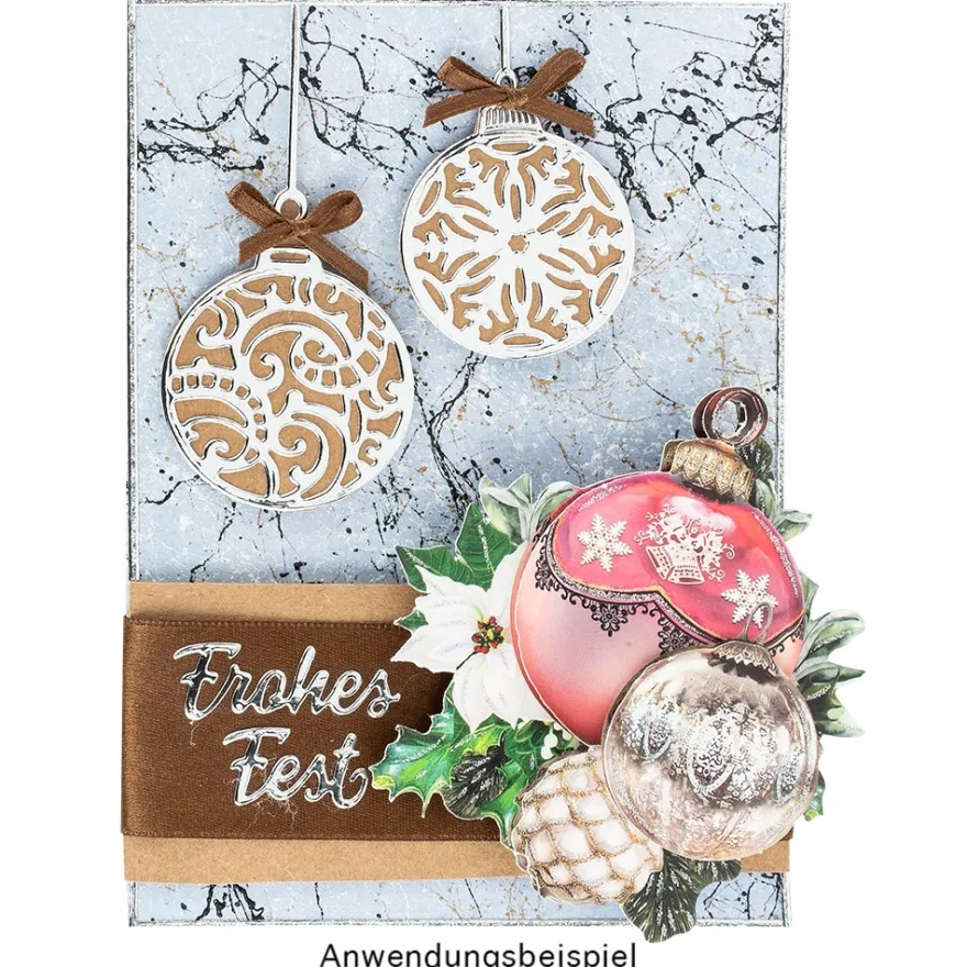 3-D Motive, Weihnachts-Baumschmuck, 8-11cm, 10 Stück