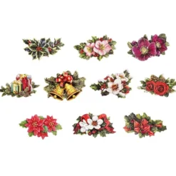 3-D Motive, Weihnachts-Floristik 1, 5-9,5cm, 10 Motive
