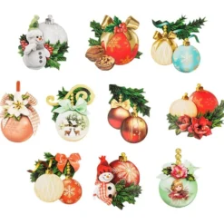 3-D Motive, Weihnachtskugeln, 6-9,5cm, 10 Motive