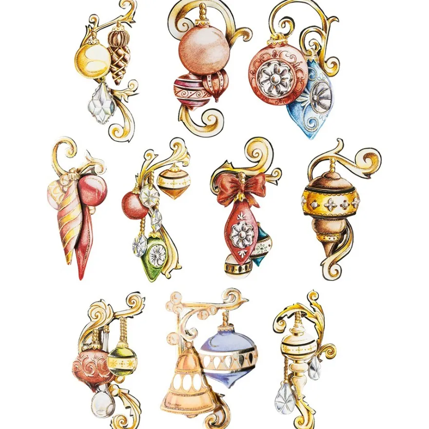 3-D Motive, Weihnachtskugeln Vintage, 4,5-13cm, 10 Motive