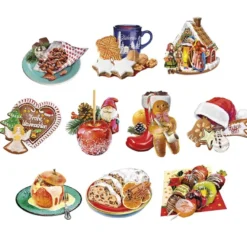 3-D Motive, Weihnachts-Leckereien, 6,5-10,5cm, 10 Motive