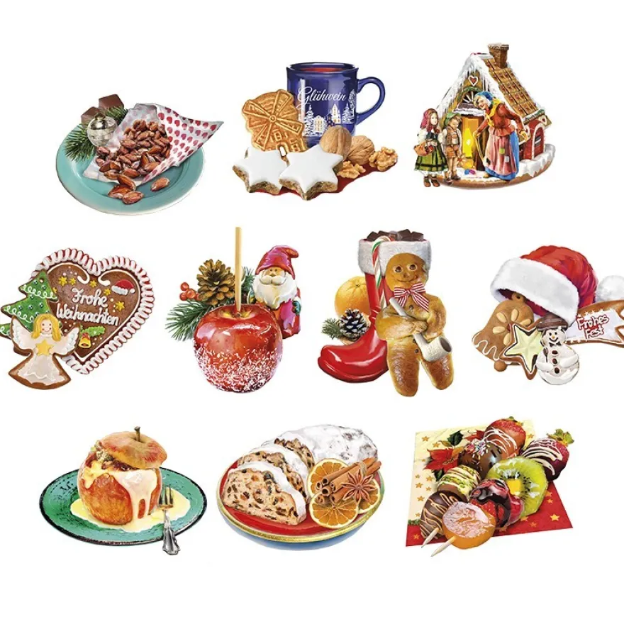 3-D Motive, Weihnachts-Leckereien, 6,5-10,5cm, 10 Motive