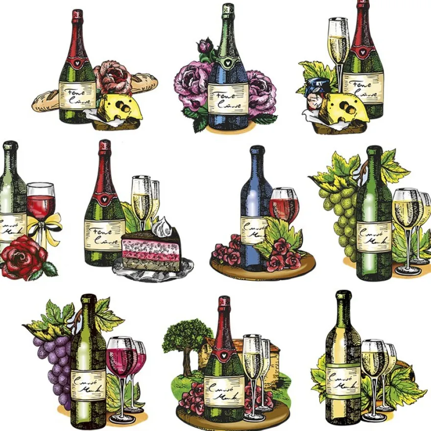3-D Motive, Weinprobe, 5-10,5cm, 10 Motive