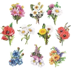 3-D Motive, Wiesenblumen, 6,5-11,5cm, 10 Motive