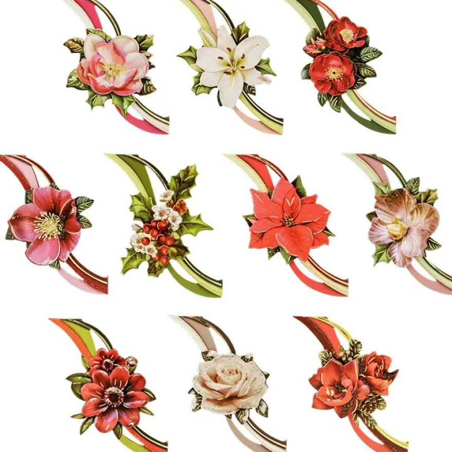 3-D Motive, Winterblüten mit Schwung, 8,5-10,5cm, 10 Motive
