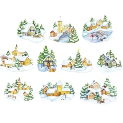 3-D Motive, Winter-Idylle, 6-10cm, 10 Motive