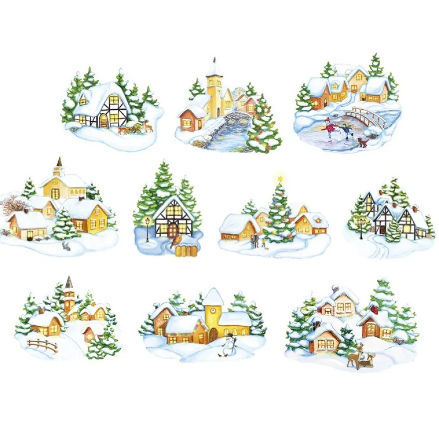 3-D Motive, Winter-Idylle, 6-10cm, 10 Motive