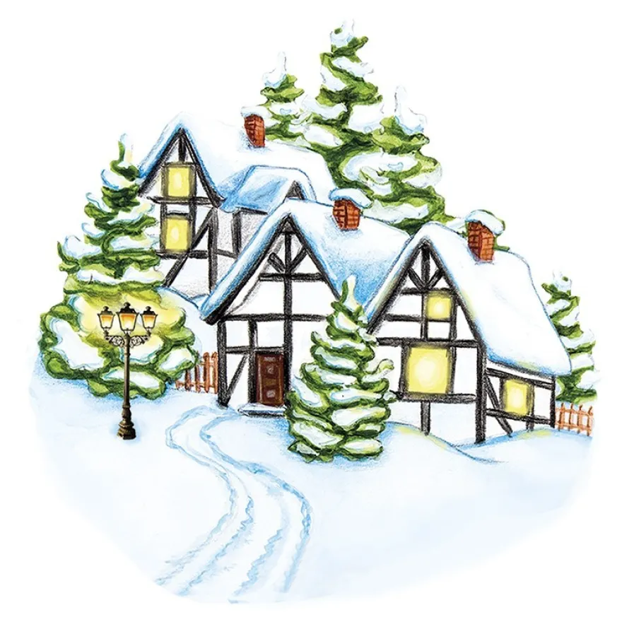 3-D Motive, Winterlandschaften, 7,5-9cm, 10 Motive