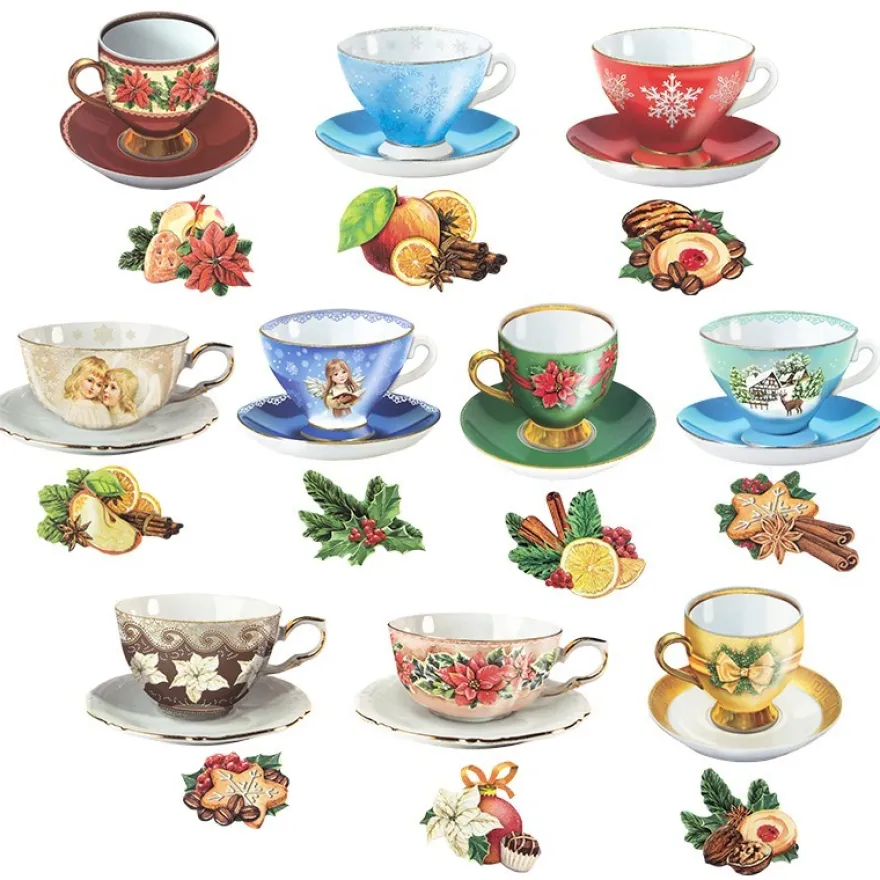 3-D Motive, Winter-Tassen, 7-9cm, 10 Motive
