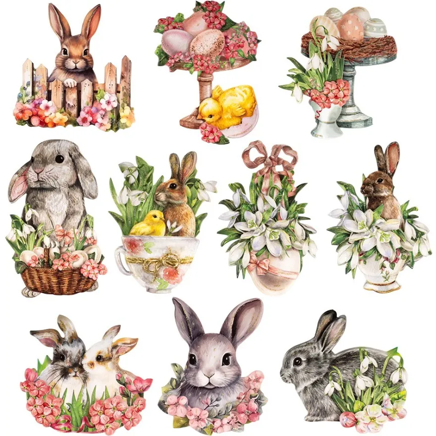 3-D Motive, Zarte Ostergrüße, 6,5-10cm, 10 Motive