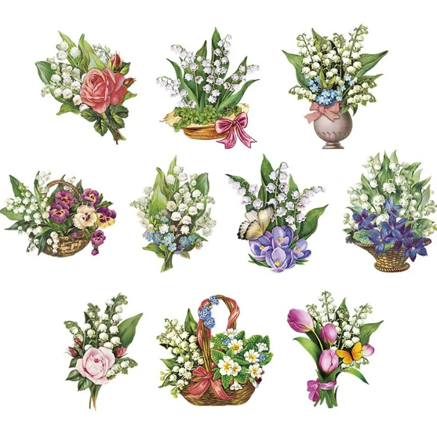 3-D Motive, Zauberhafte Maiglöckchen, 7-10, 5 cm, 10 Motive