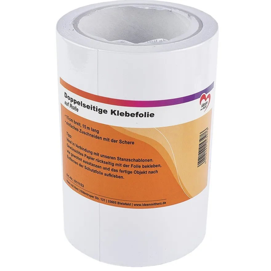 Doppelseitige Klebefolie auf Rolle, 15cm breit, 15m lang