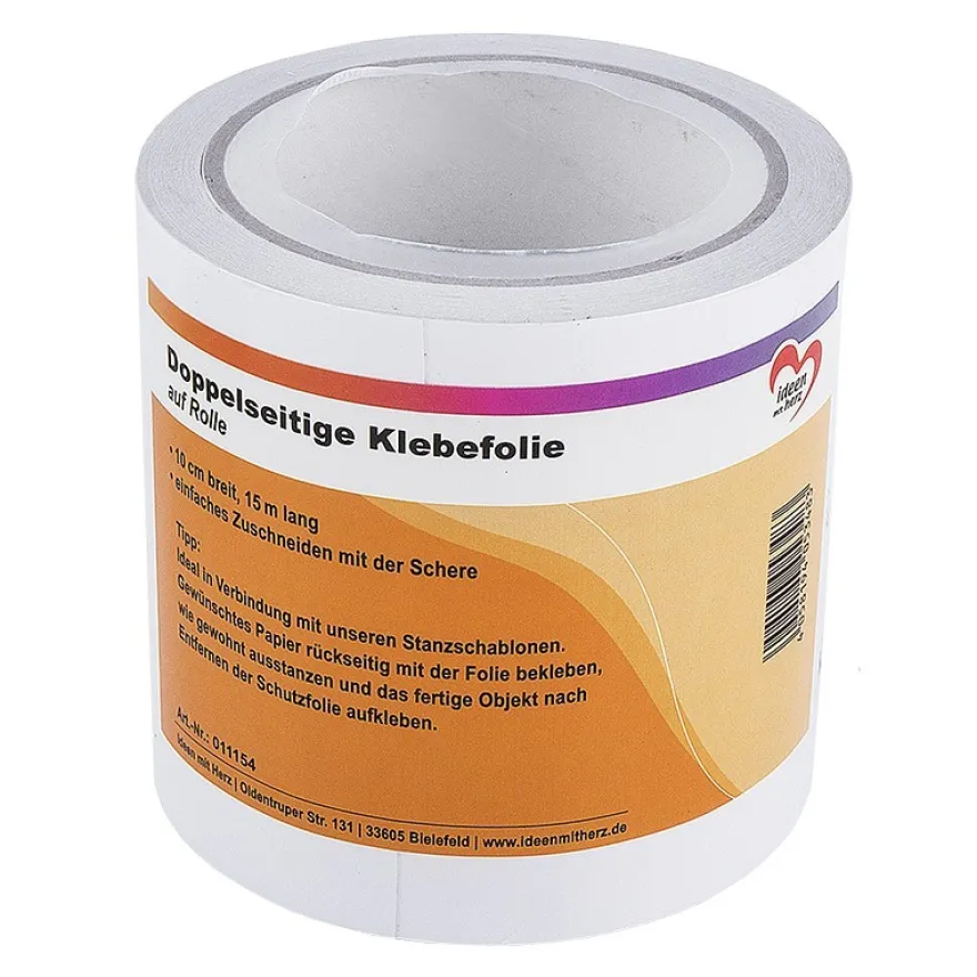 Doppelseitige Klebefolie auf Rolle, 10cm breit, 15m lang