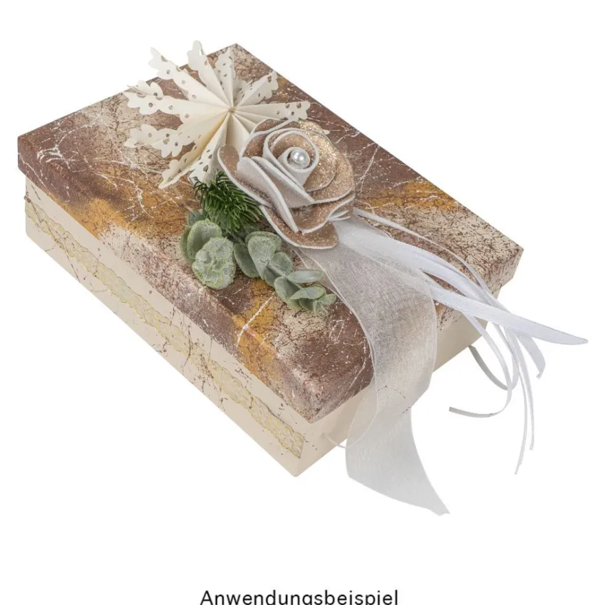 3-D Papier-Ornamente, zum Aufhängen, Ø10cm, 3 versch. Sterne & Schneeflocken, cremeweiß, 12 Stück