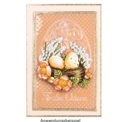 3-D Prägeschablone Deluxe, Frohe Ostern, 15,5cm x 10cm