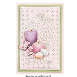 3-D Prägeschablone Deluxe, Frohe Ostern, 15,5cm x 10cm
