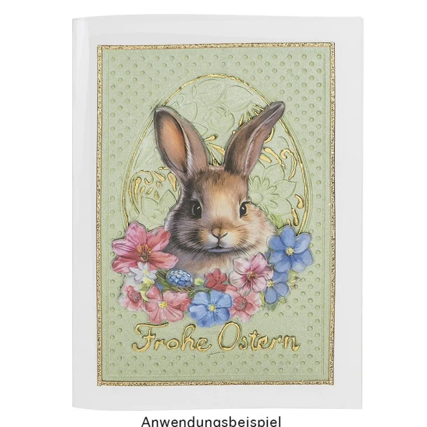 3-D Prägeschablone Deluxe, Frohe Ostern, 15,5cm x 10cm