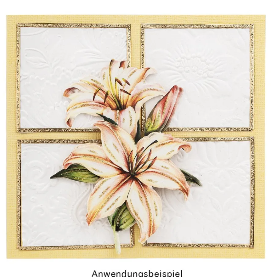 3-D Prägeschablone Deluxe, Hintergrund, Floral 2, 15,5cm x 10cm
