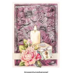 3-D Prägeschablone Deluxe, Hintergrund, Floral 2, 15,5cm x 10cm
