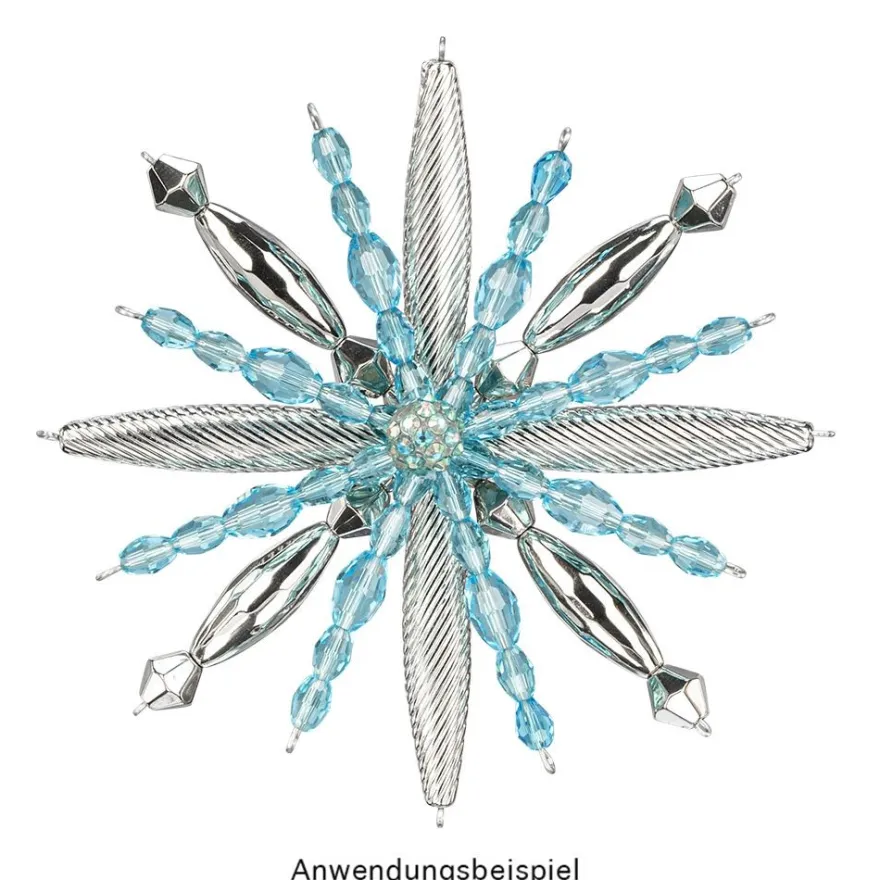 Drahtsterne, 16-strahlig, Ø 15cm, silber, 3 Stück