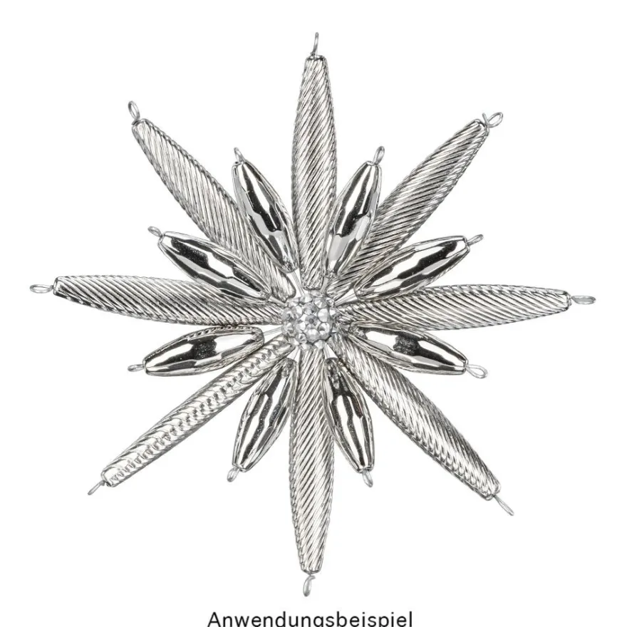 Drahtsterne, 16-strahlig, Ø 15cm, silber, 3 Stück