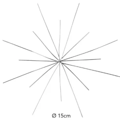 Drahtsterne, 16-strahlig, Ø 15cm, silber, 3 Stück