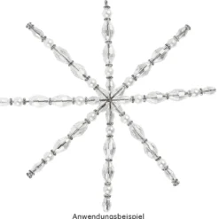 Drahtsterne, 8-strahlig, Ø 10cm, silber, 6 Stück