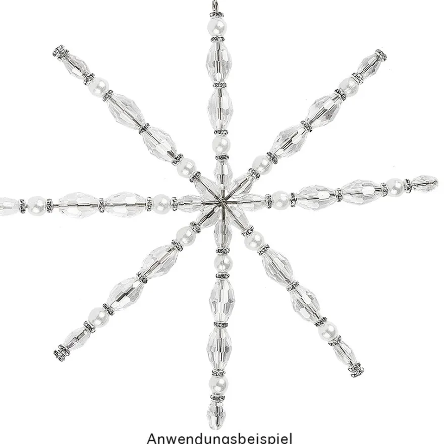 Drahtsterne, 8-strahlig, Ø 10cm, silber, 6 Stück