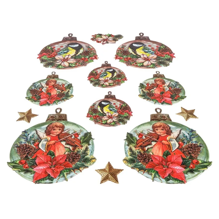 3-D Relief-Sticker, Baumschmuck 4, verschiedene Größen, selbstklebend