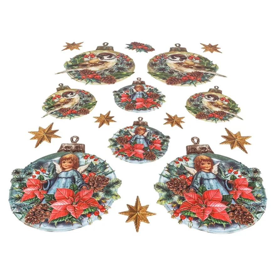 3-D Relief-Sticker, Baumschmuck 3, verschiedene Größen, selbstklebend