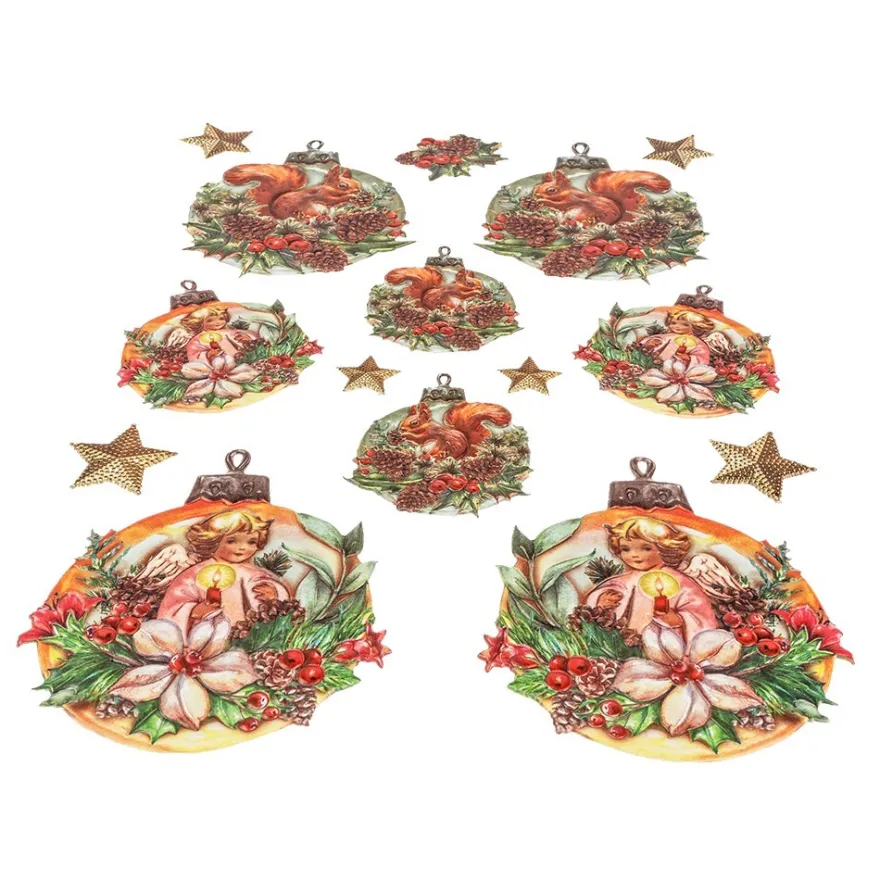 3-D Relief-Sticker, Baumschmuck 2, verschiedene Größen, selbstklebend